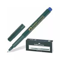 Ручка капиллярная (линер) FABER-CASTELL "Finepen 1511", синяя, корпус темно-зеленый, линия письма 0,4 мм, 151151 2 шт
