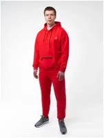 Костюм Великоросс, олимпийка, худи и брюки, силуэт прямой, размер 62, красный