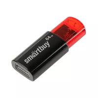 Флешка Smartbuy Click, 64 Гб, USB2.0, чт до 25 Мб/с, зап до 15 Мб/с, чёрная