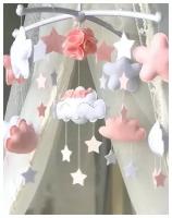 Мобиль на кроватку Felt Dreams Облачко бело-розовый