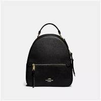 Рюкзак Coach черный кожаный с золотой фурнитурой Jordyn Leather Backpack Black 76624