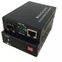 Медиаконвертер BOUZ, 10/100/1000-Base-T - 1000Base-FX, SFP порт, поддержка LFP (DIP), БП AC, DC