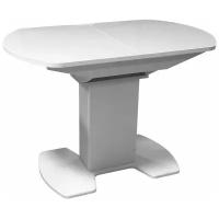 EVITA Стол обеденный раздвижной Каприз белый, стекло,110х70х76 см/Стол для кухни/Стол для столовой/ стекло