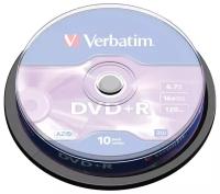 Диск DVD+R 4.7Gb Verbatim 16x Cake Box (10шт)