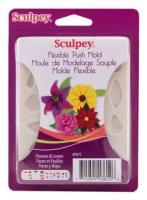 Гибкая форма для слепков Sculpey Flexible Push Mold, цветы и листья