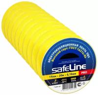 Изолента SAFELINE Pro 19/20, 10 шт., желтый