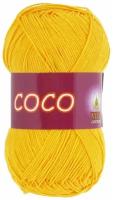 Пряжа хлопковая Vita Cotton Coco (Вита Коко) - 10 мотков, 3863 желтый, 100% мерсеризованный хлопок 240м/50г