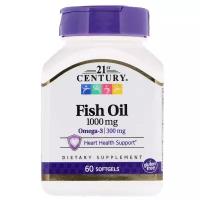 21st Century, Fish Oil, 1000 mg, 60 капсул