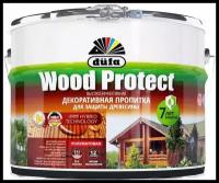 Пропитка Dufa для защиты древесины WOOD PROTECT, махагон, полуматовая, 10л