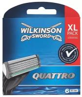 Wilkinson Sword / Schick Quattro / Сменные кассеты Quattro, 6 шт
