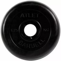 Диск MB Barbell Barbell обрезиненный, черный, диаметр 31 мм, 1.25 кг