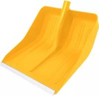 Лопата для уборки снега Сибртех пластиковая желтая, 420х425 мм, без черенка 61616