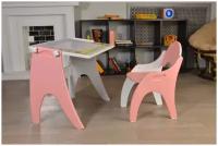 Детский стол и стул Tech kids Буквы-цифры розовый