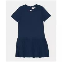 Платье с карманами синее Button Blue для девочек, модель 222BBGS25021000, размер 140