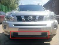 Защитная сетка радиатора низ черная Nissan X-Trail (2007-2011) T31 / съемная решетка на бампер Ниссан Х-Трейл