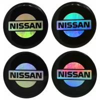 Наклейки на колесные диски Ниссан / Наклейки на колесо / Наклейка на колпак / Nissan / D-57 mm