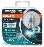 Автомобильные галогенные лампы Osram HB3 (P20d) COOL BLUE INTENSE Next Gen, 5000К, +100% света (2 шт.) 9005CBN-HCB