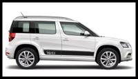 Наклейки полосы сплошные на борт Skoda Yeti (Шкода Йети) чёрные матовые