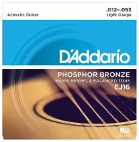 D'Addario EJ16 PHOSPHOR BRONZE Струны для акустической гитары, 12-53