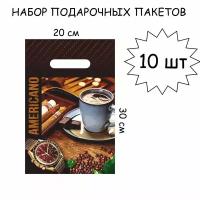 Набор подарочных пакетов 10 штук Американо 20*30