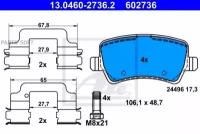 ATE 13.0460-2736.2 Тормозные колодки зад