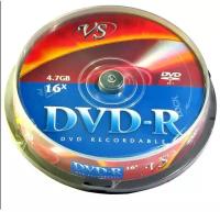 Оптические диски VS DVD-R 4.7 Гб, 16x, кейкбокс, 10 шт