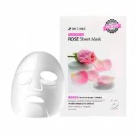 3W Clinic Essential Up Rose Sheet Mask (Тканевая маска для лица с экстрактом цветков розы), 25 мл