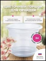 Горшок для орхидей 2 л d 190 мм с поддоном (прозрачн.) "Альтернатива" м1605