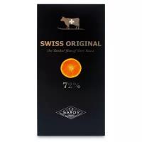 Шоколад SWISS ORIGINAL горький с кусочками апельсина, 72% какао