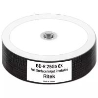 Диск BD-R 25Gb Ridata (Ritek) 6x Full Printable bulk, упаковка 25 штук