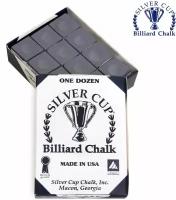 Мел для бильярда Сильвер Кап темно-серый / Silver Cup Charcoal, 12 шт