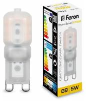 Лампа светодиодная LED 5вт 230в G9 теплый капсульная 25636 FERON