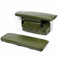 Комплект из двух мягких накладок для сидений лодки с сумкой, GAOKSA, 95*24*4см, ПВХ (зеленый)