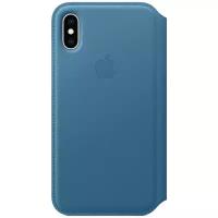 Чехол-книжка Apple Leather Folio iPhone XS Cape Cod Blue (Лазурная волна) MRX02ZM/A