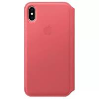 Чехол Apple Folio кожаный для iPhone XS Max, peony pink