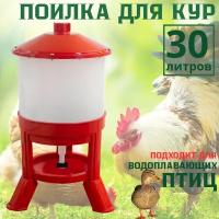 Поилка для кур сифонная 30 литров, уток, цесарок, перепелов