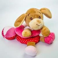 Растяжка - спираль с игрушками дуга на коляску / кроватку для малышей 0+ «Собачка Кути», розовая, Крошка Я 3489