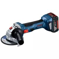 УШМ аккумуляторная BOSCH GWS 180-Li 4.0Ач x2, GAL 18V-40 кейс, 18 В, 125 мм