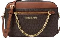 Сумка кросс-боди MICHAEL KORS, фактура рельефная, коричневый