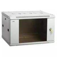 Шкаф коммутационный ITK Linea W (LWR3-09U64-GF) настенный 9U 600x450мм пер.дв.стекл 90кг серый 350мм