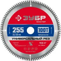 ЗУБР 255 x 32/30 мм, 100Т, диск пильный по алюминию 36916-255-32-100_z01