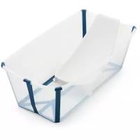 Ванночка с горкой Stokke Flexi Bath Bundle, Tub with Newborn Support Transparent Blue