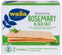 Хлебцы Wasa Delicate Crisp Rosemary & Sea salt тонкие пшеничные с розмарином и морской солью, 190г
