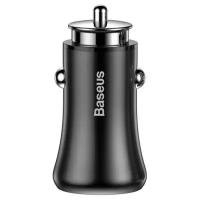 Зарядный комплект Baseus Dual-USB Car Charger 4.8A CCALL-GB01/GB09, 12 Вт, черный