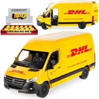 Металлическая машинка игрушка 1:48 Mercedes-Benz Sprinter (Мерседес Спринтер) DHL Edition, инерционная