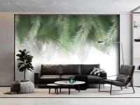 Фотообои 315х300 см Пальмовые листья (ветви пальмы) 3D обои флизелиновые в спальню, кухню, гостиную 16 (можно обрезать до 300х300 см)