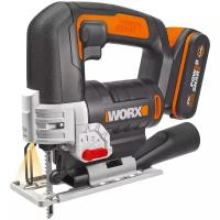 Аккумуляторный электролобзик Worx WX543 2.0Ач х1 кейс, 20 Вт черный