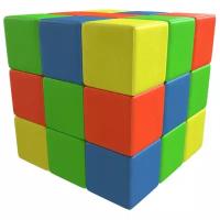 Кубик-рубик ДМФ-МК-27.90.13 разноцветные мягкие блоки (зеленый/оранжевый/голубой/желтый)