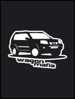 Наклейка на авто "Nissan wagon mafia - Ниссан вагон мафия" 17х11 см