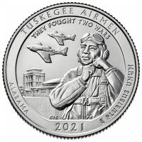 США 25 центов 2021 Пилоты из Таскиги. Алабама P